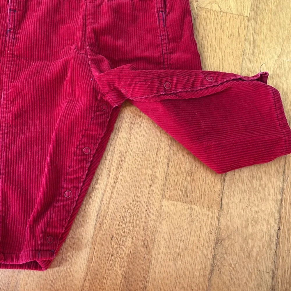 Oshkosh b’gosh vintage made in the USA vest back wide wale red corduroy overalls